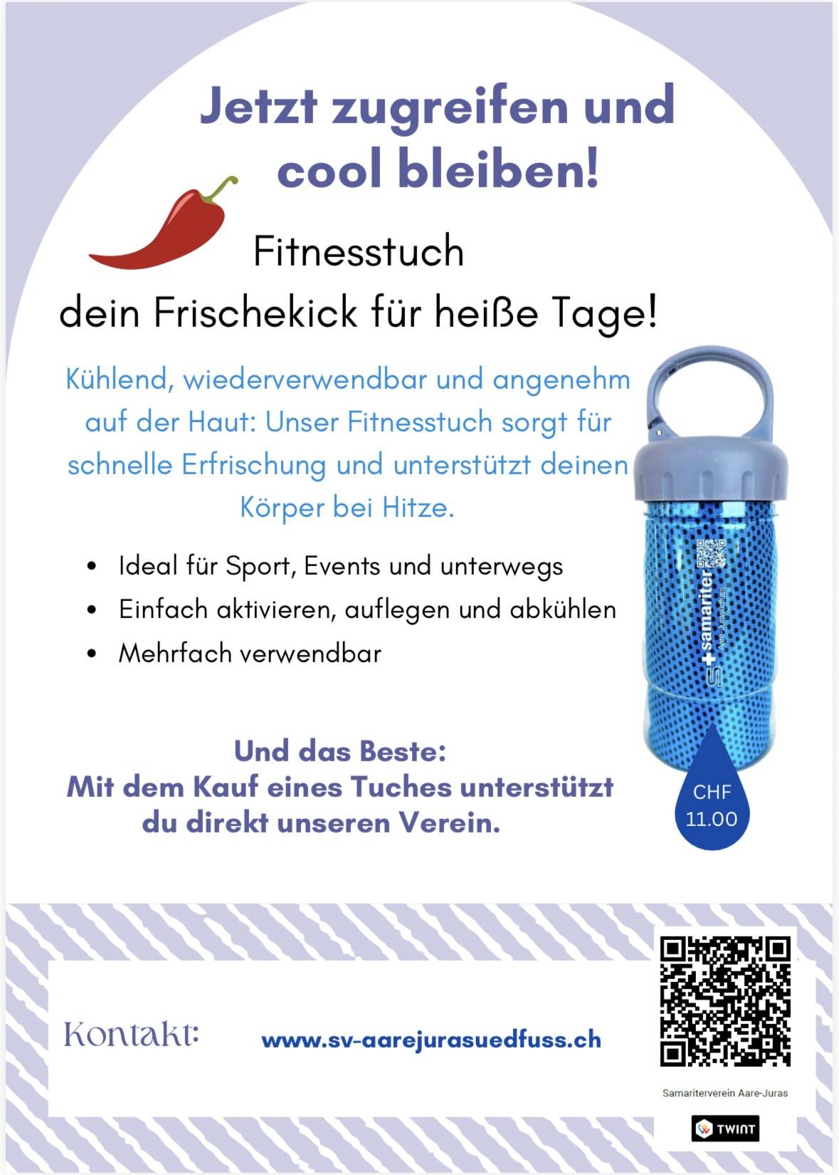 Fitnesstuch dein Frischekick für heisse Tage